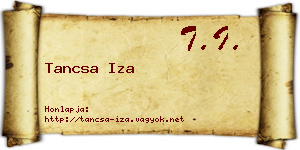 Tancsa Iza névjegykártya